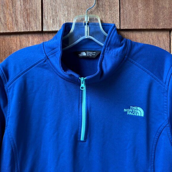 The North Face 1/4 Zip Cobalt Blue Microfleece Pullover Top in Women's XXL - Picture 2 of 9